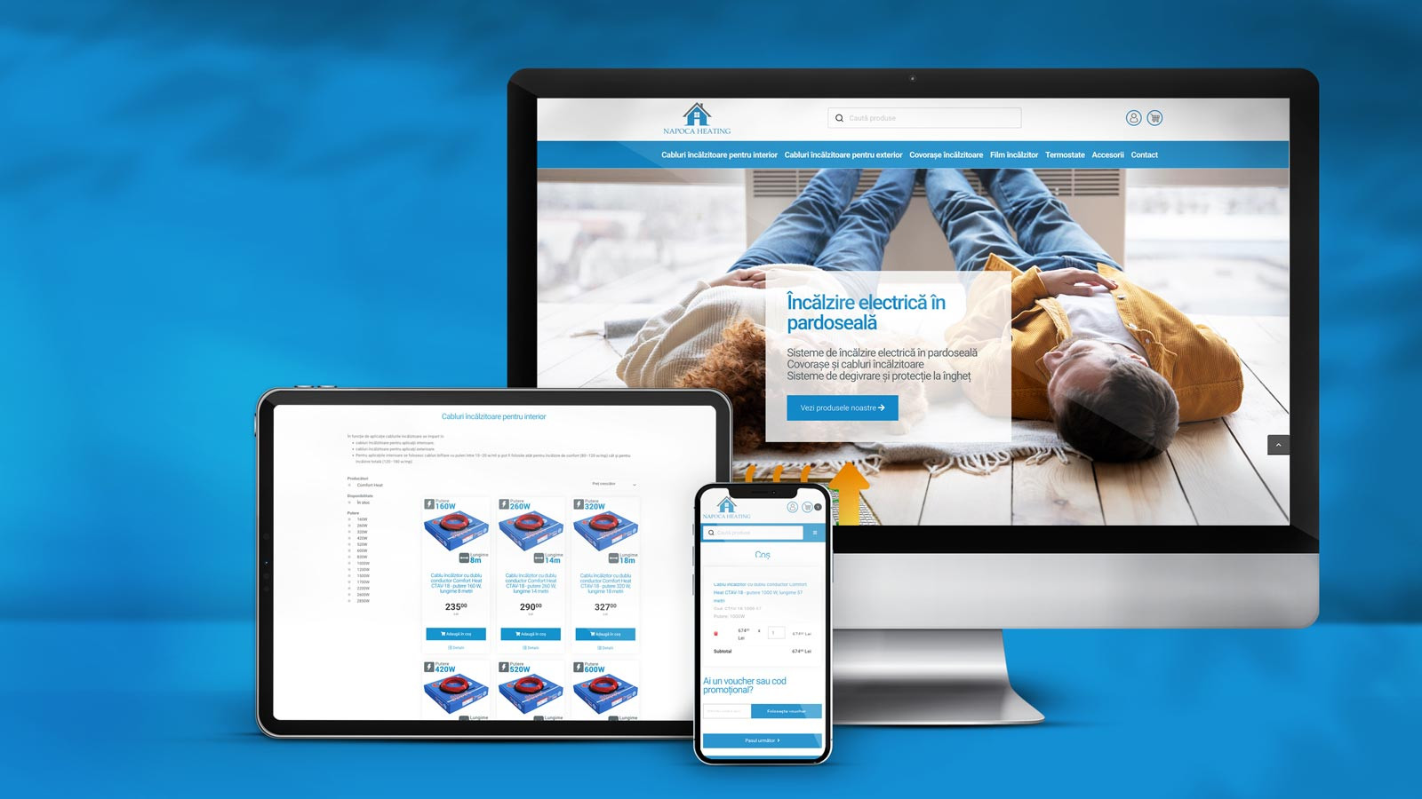 Realizare magazin online napocaheating.ro